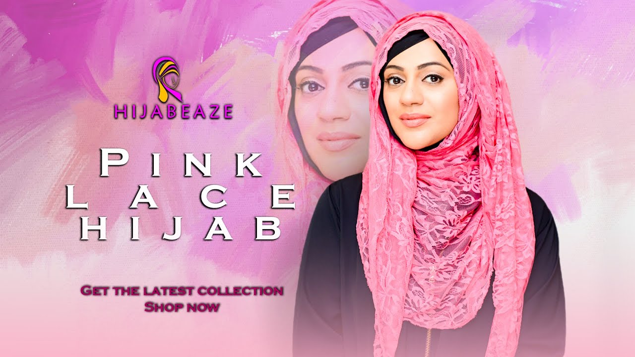PINK LACE HIJAB | H I J A B E A Z E by UROOJ