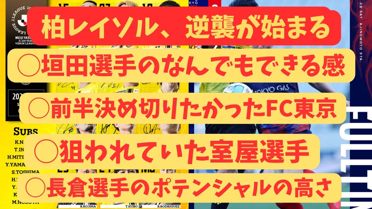 逆襲が始まるレイソル、狙われた室屋選手　FC東京VS柏レイソル