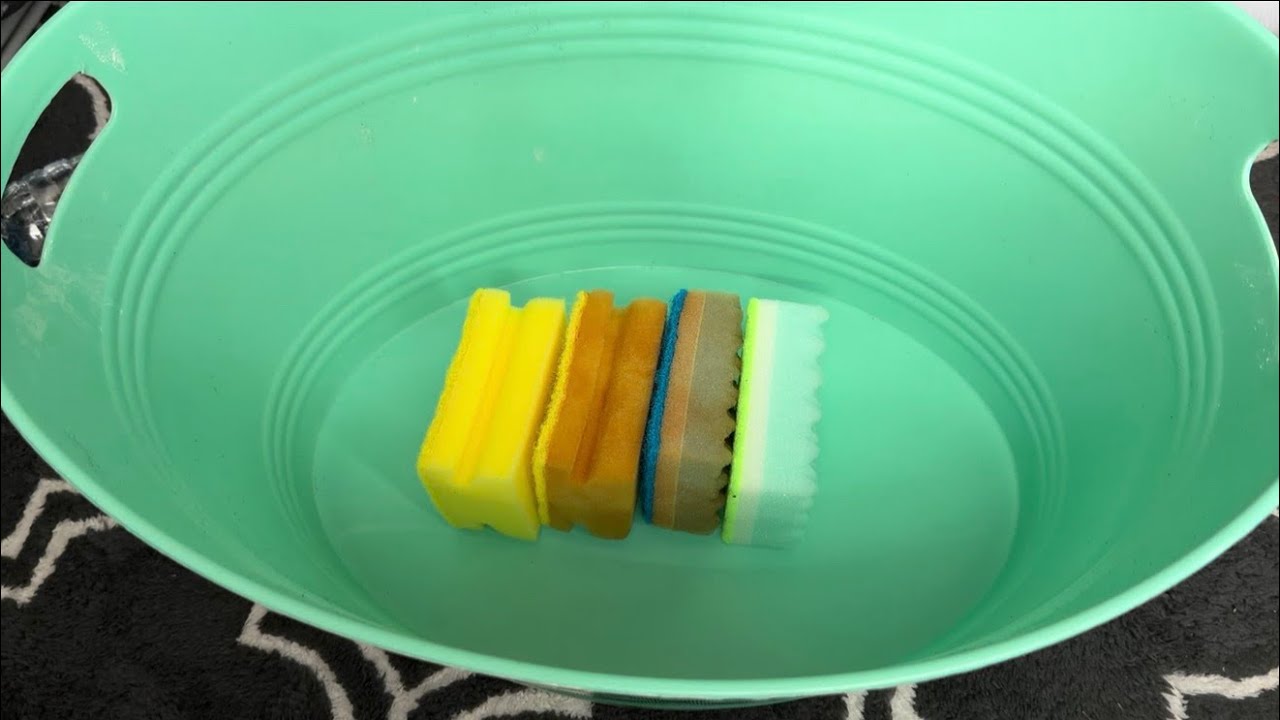 Sponge ASMR - Dry bleached and unbleached sponge ripping