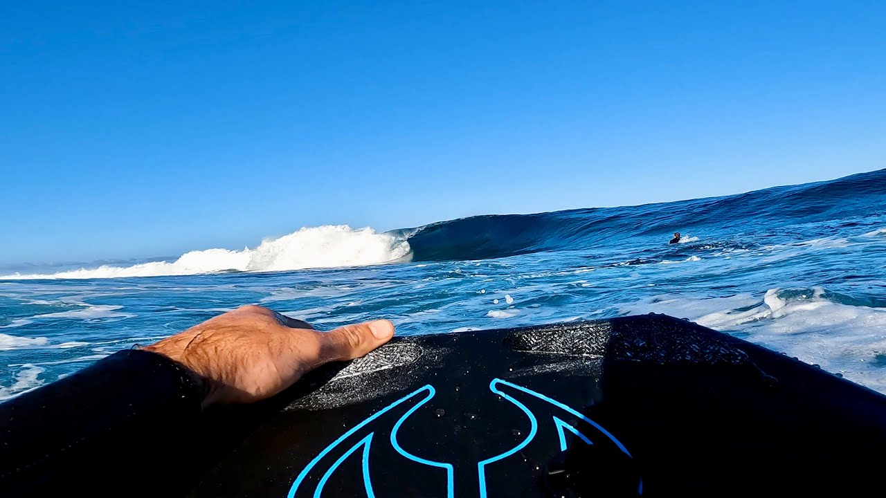 POV BODYBOARD - GLASSY MORNING ON DRY REEF