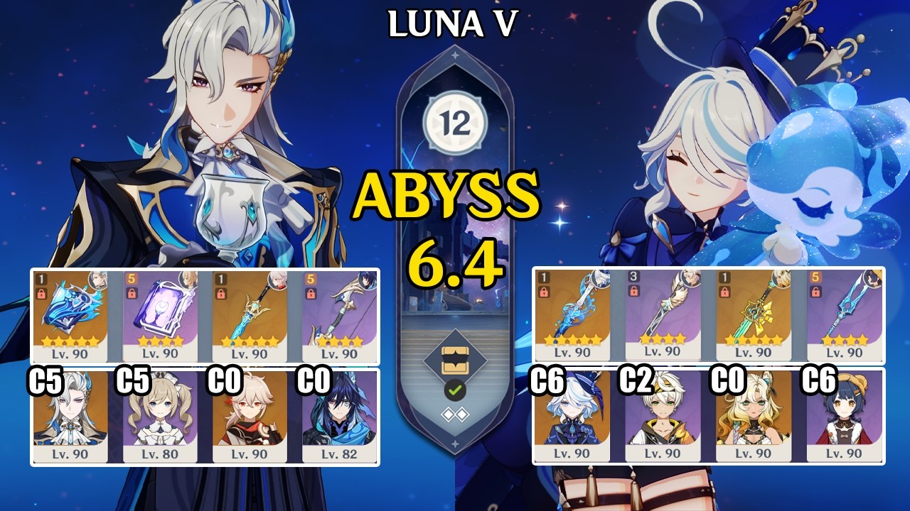 【Genshin Impact Бездна 6.4】C5 Нёвиллетт Taser & C6 Фурина Vaporize｜原神 Spiral Abyss