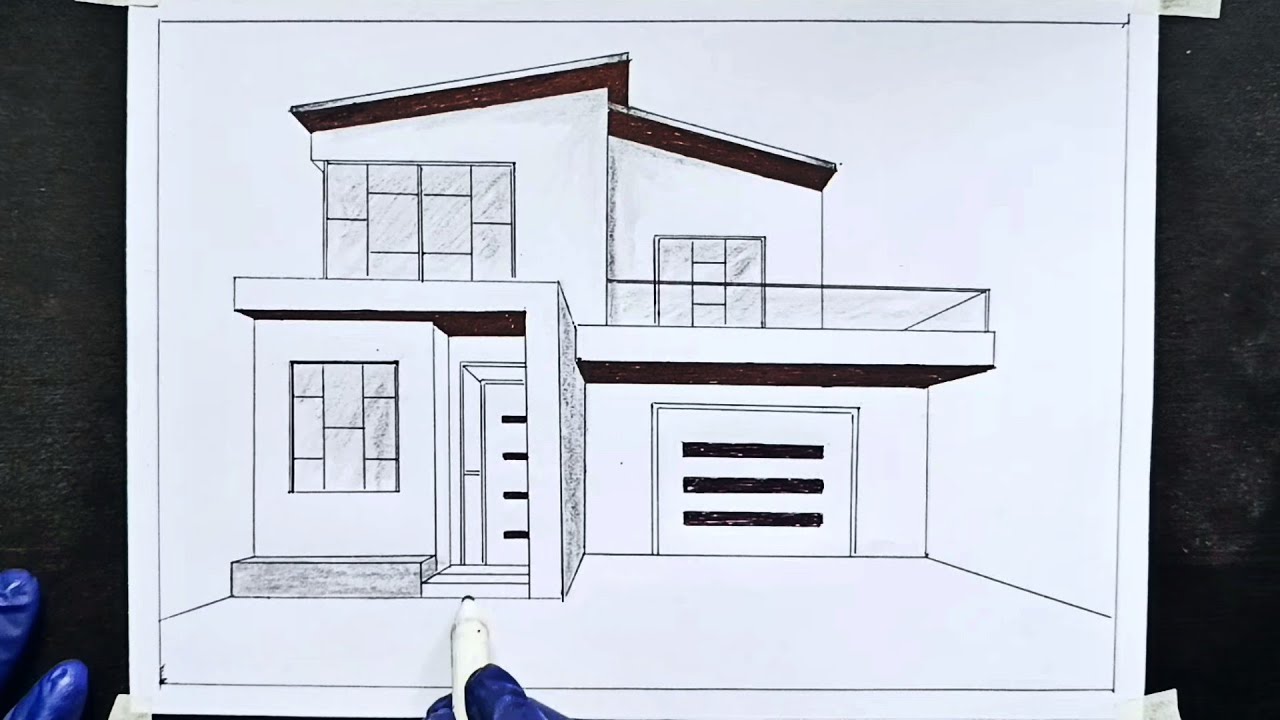 how to draw modern house// easy drawing // house drawing step by step//