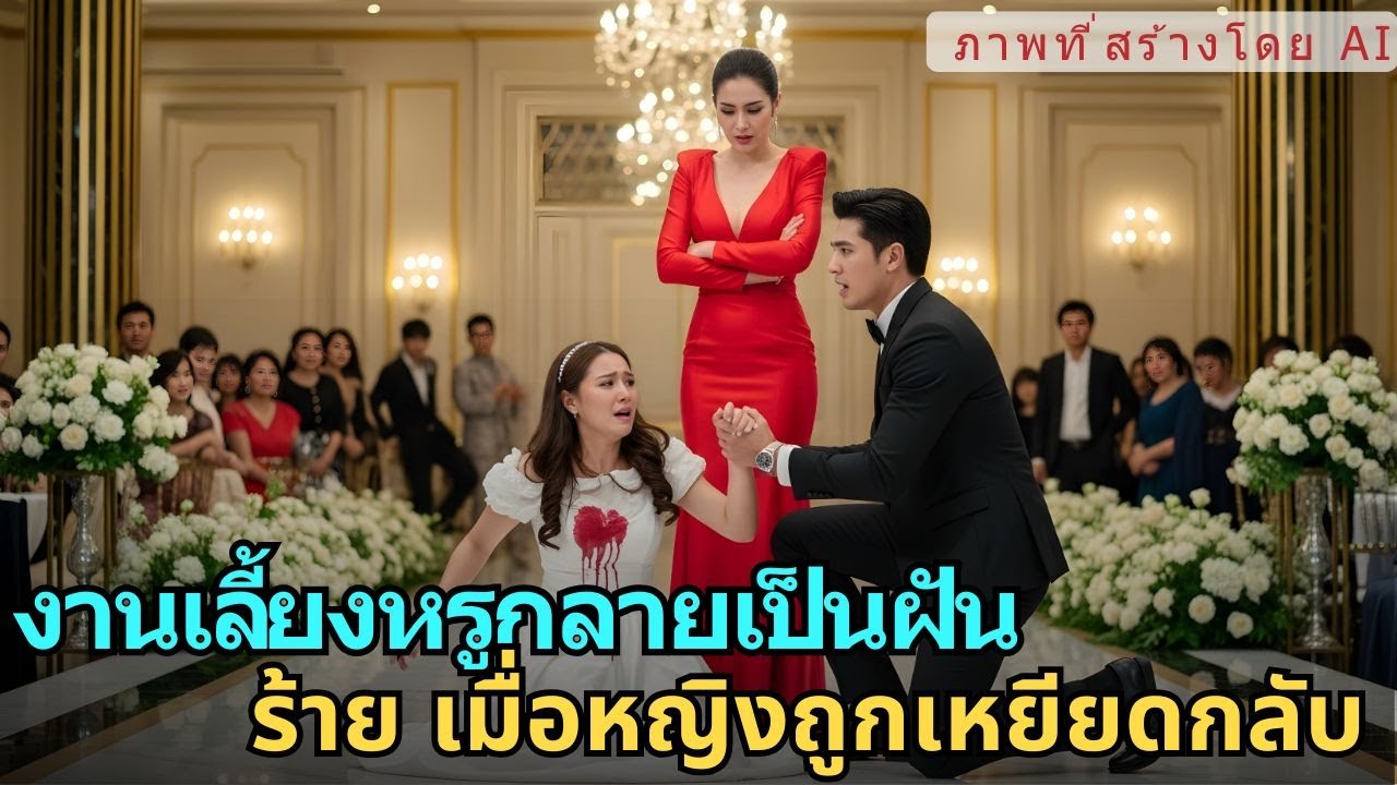 งานเลี้ยงหรูกลายเป็นฝันร้าย เมื่อหญิงถูกเหยียดกลับเป็นเมียจริงของท่านประธาน! | AI FICTIONAL