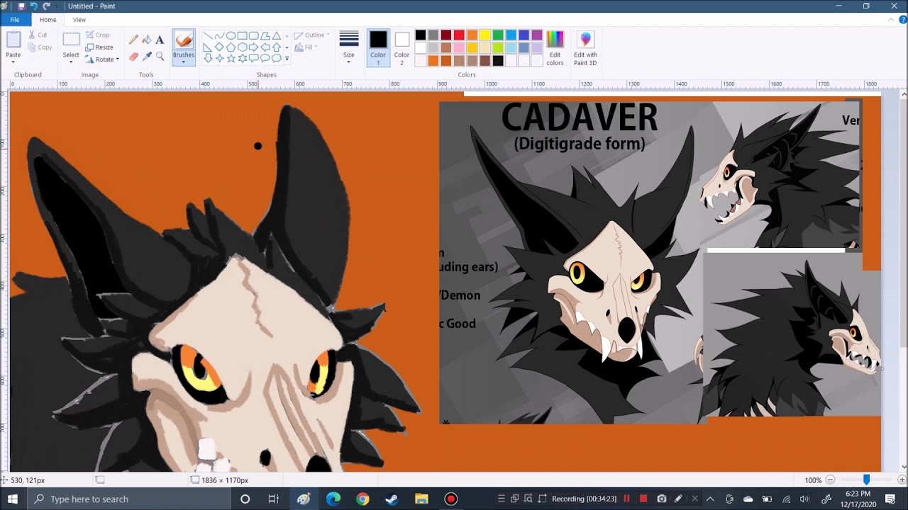 Wingedwolf fanart - MS paint speedpaint