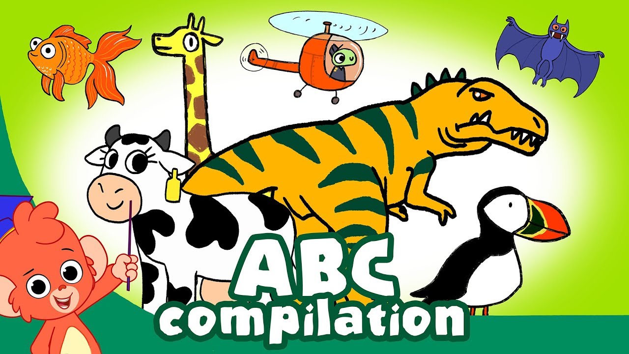 Обучение ABC для детей | Животное ABC | Динозавры ABC | Сборник мультфильмов алфавита