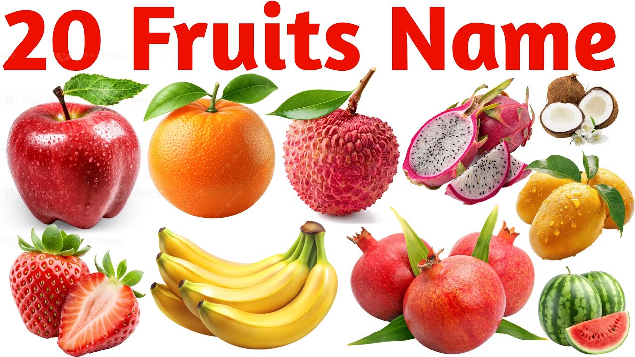 20 Fruits Name in English and Hindi for Kids | Easy Fruit Learning with Pictures | Beginners Guide
