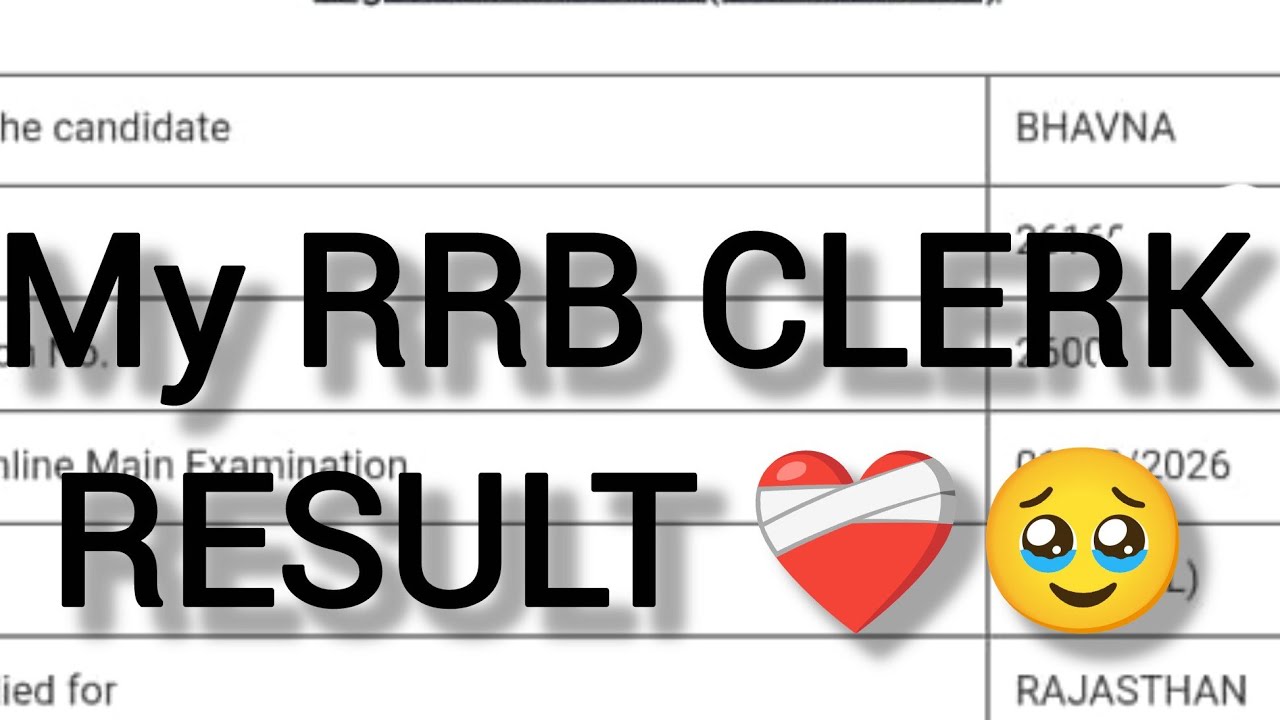 My IBPS RRB CLERK RESULT ❤️&zwj;🩹🥹 #rrb #motivation #bankerslife #bankingexam #ibps #study #students 