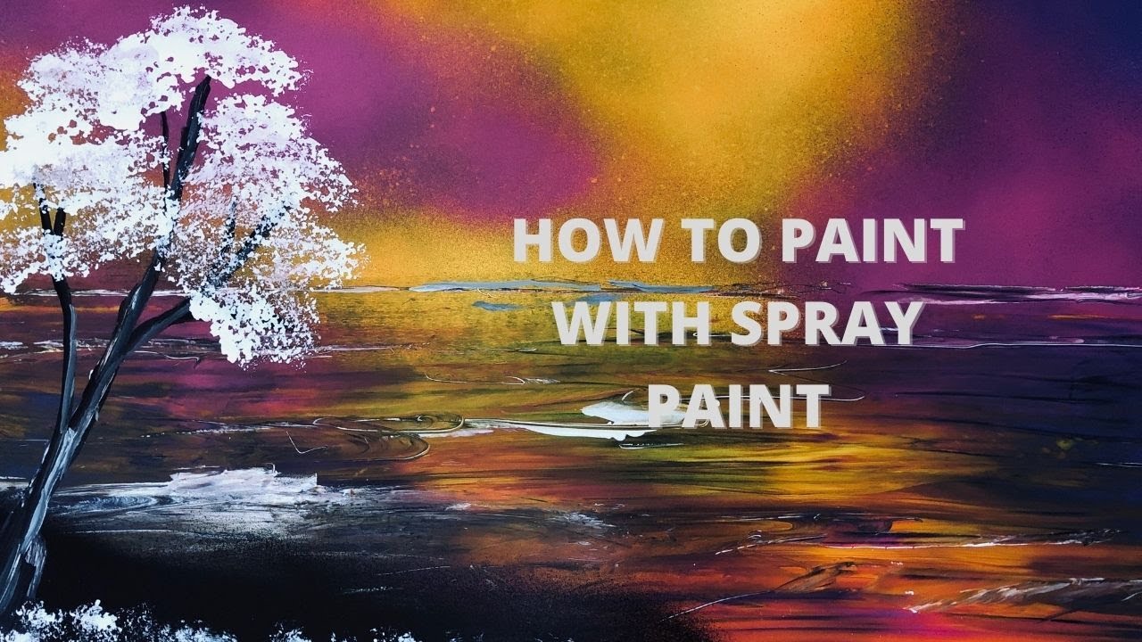 Spray painting for beginners/ Easy Landscape Painting