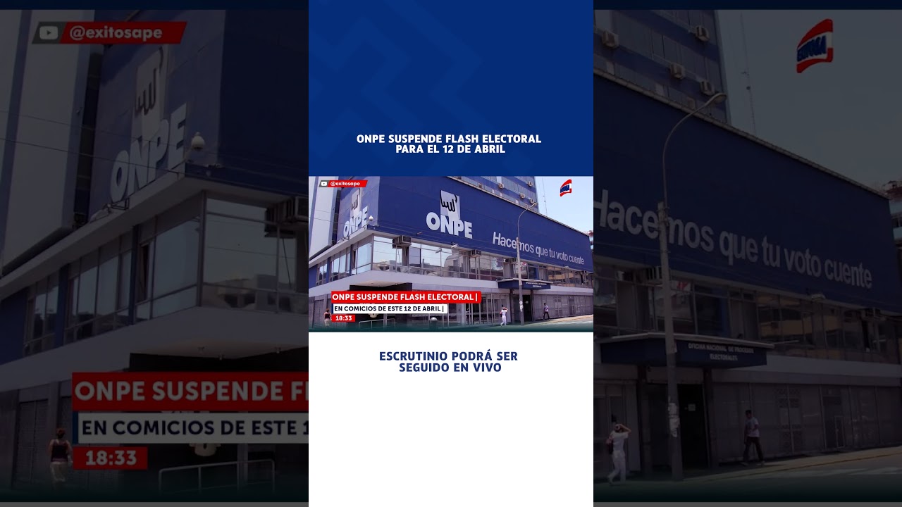 🔴🔵 ONPE inform&oacute; que para estas elecciones no habr&aacute; flash electoral
