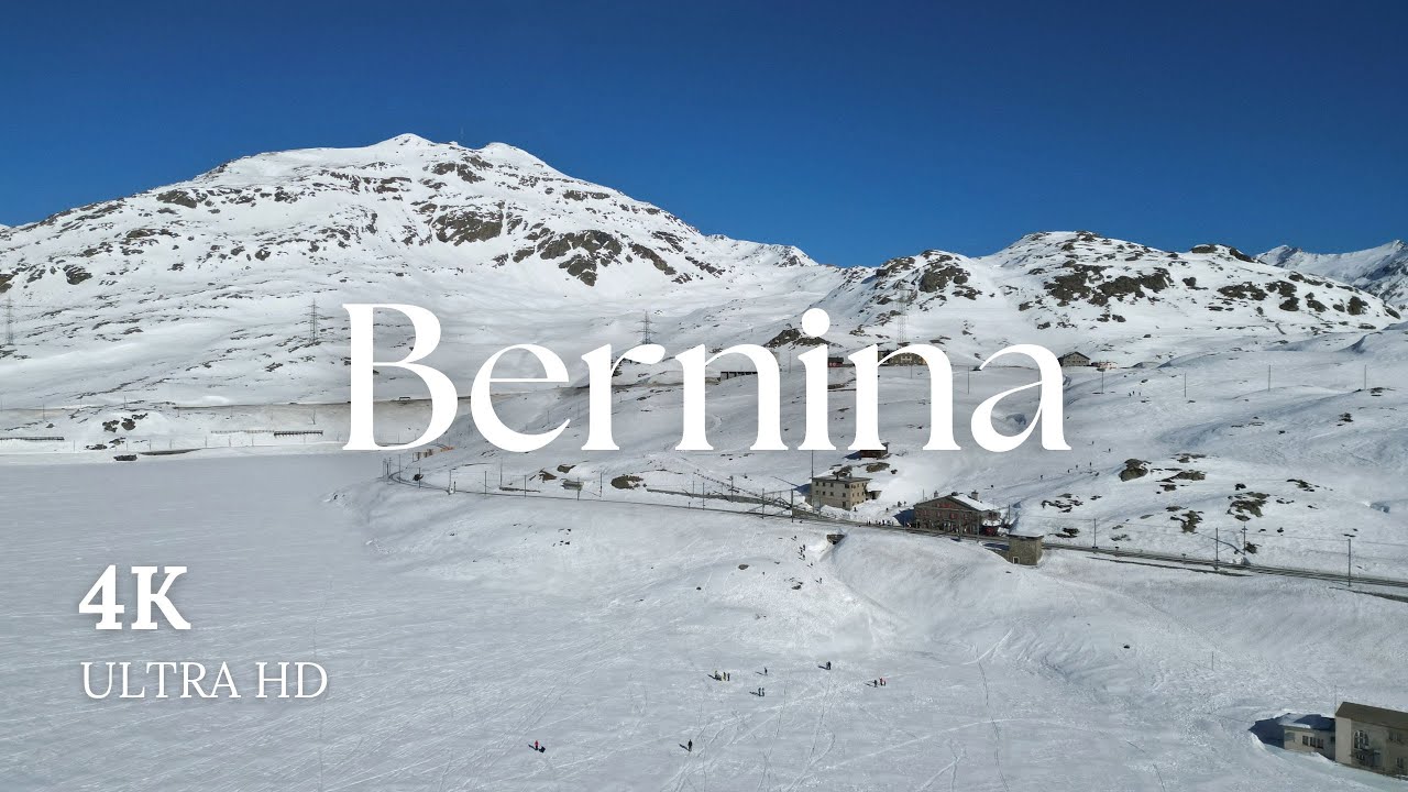 4K BERNINA Switzerland Mountains Snow Drone