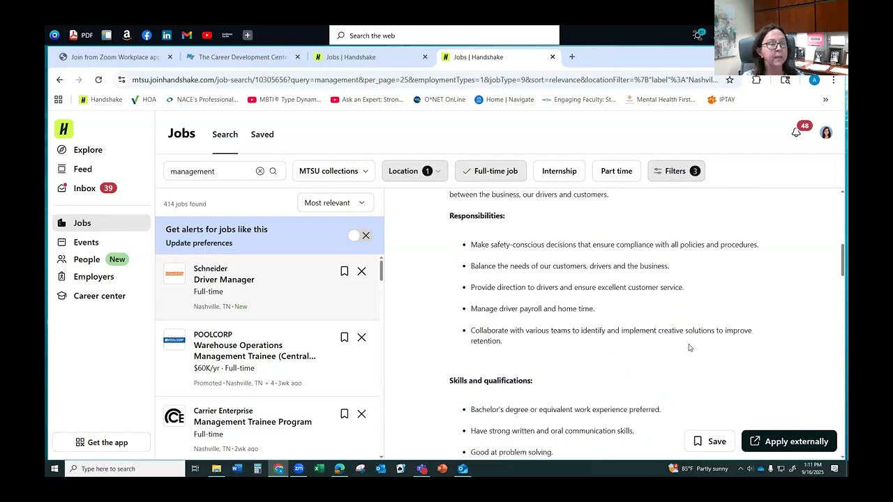 Career Workshop: Researching Companies in Your Industry (Fall 2025)
