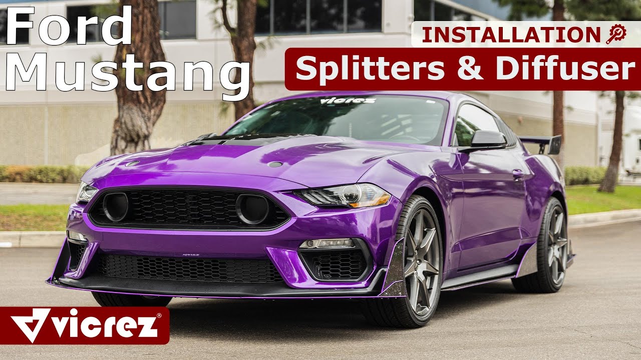 Vicrez LV4 Front Splitter & VZR1 Side Splitter & Genali VR2 Rear Diffuser | Mustang | INSTALLATION