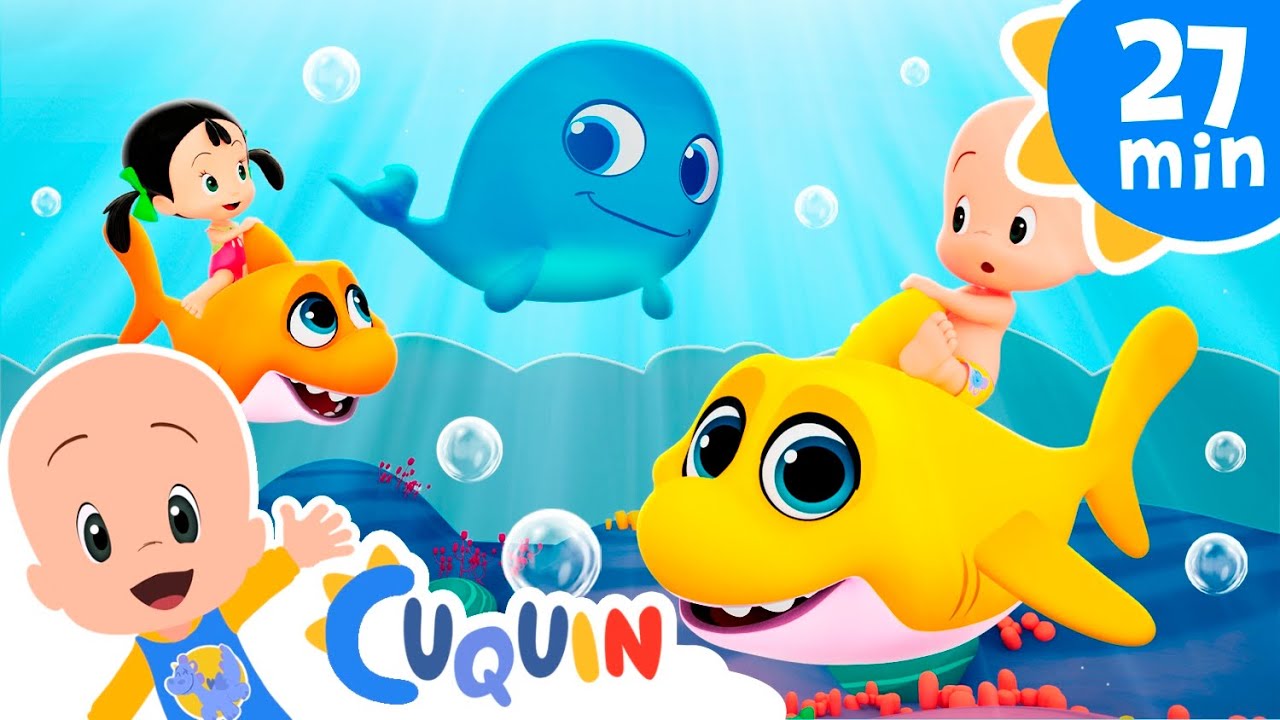 Five Baby Sharks | Cleo & Cuquin: Educational videos