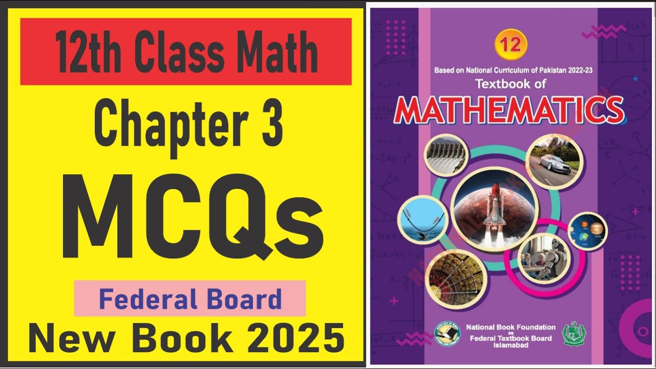 class 12 Math new book federal board chapter 3 MCQs