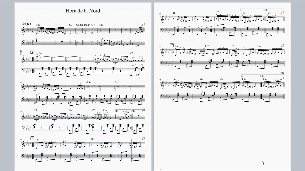 [RO] Partitura - Hora de la Nord