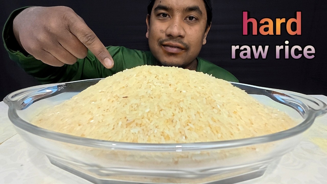 HARD RAW RICE WITH HANDS✋️ 😋 | HARD RAW RICE EATING VIDEOS | RAW RICE ASMR | RAW RICE MUKBANG