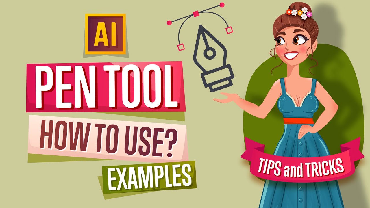 HOW TO USE PEN TOOL IN ADOBE ILLUSTRATOR. EXAMPLES.