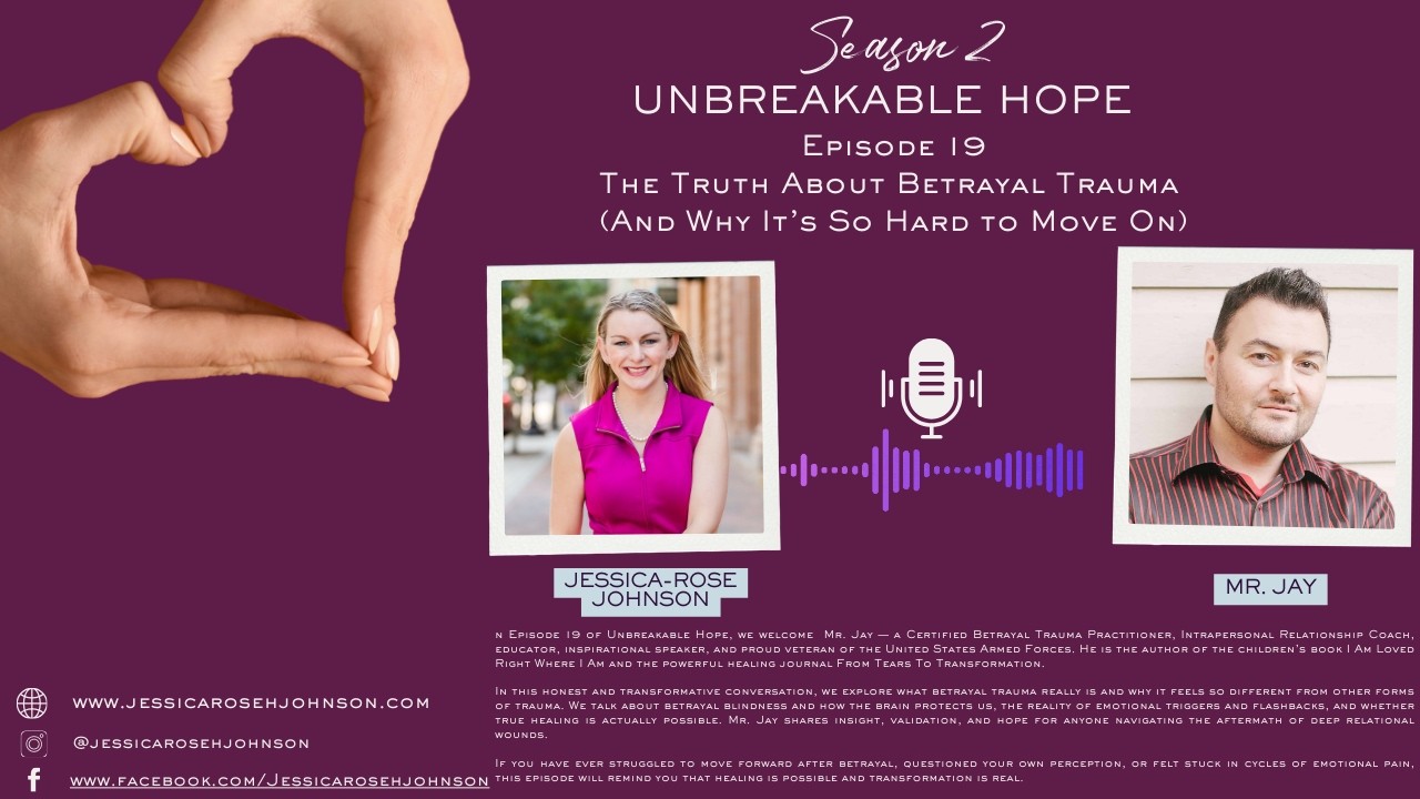 Unbreakable Hope S2E19 The Truth About Betrayal Trauma (And Why It’s So Hard to Move On)with Mr. Jay