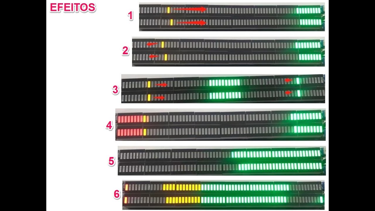 Vu Indicador Nível De Áudio Bargraph Música 32 e 64 Leds Montado