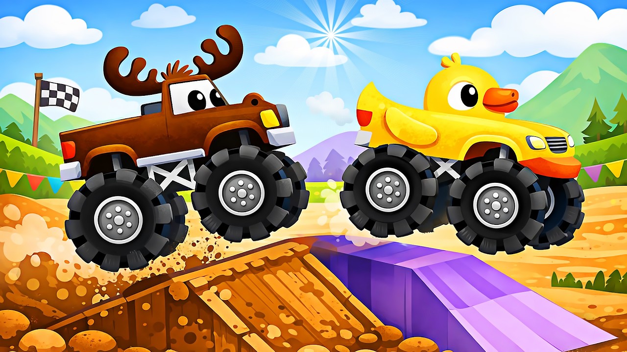 Crazy Monster Trucks Driving Games 3D - Kids Vehicles Fire Truck, Crane Drive | Android Gameplay
