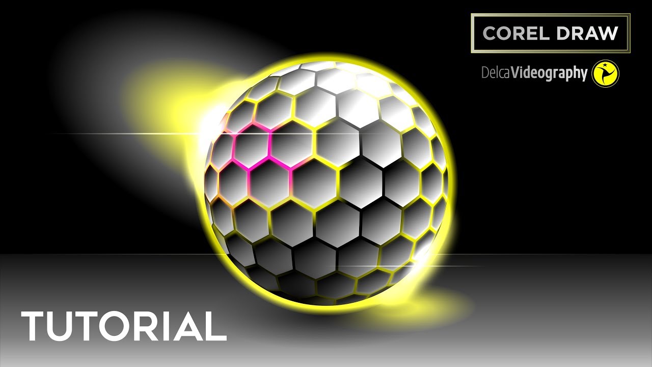 🌕 TUTORIAL: 3D LIGHTING BALL LOGO - Corel Draw | DelcaVideography 🌕