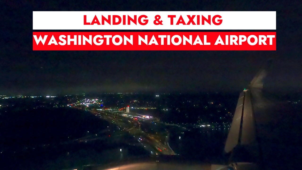 Nighttime DCA 🛬 landing from the window