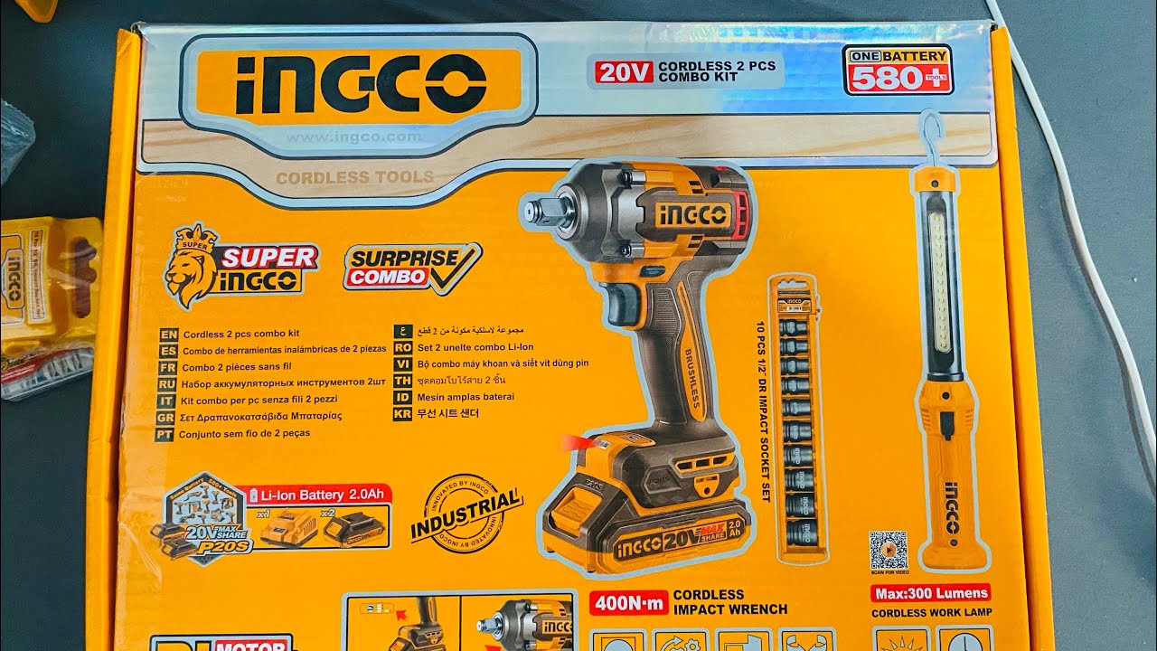 Ingco cordless impact wrench combo kit