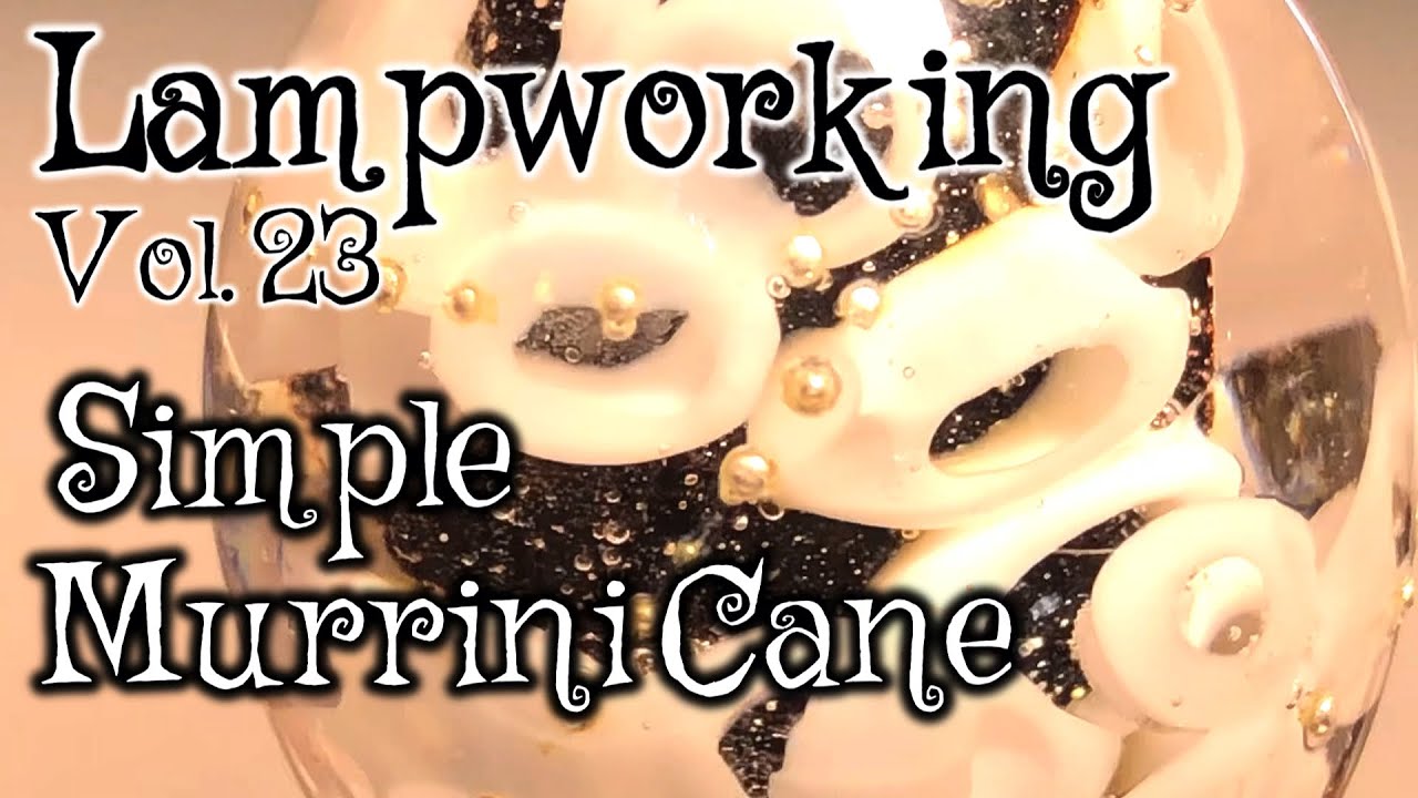 Lampworking / Flameworking with Black & White - Volume 23 -  Simple Murrini Cane - 104 demo
