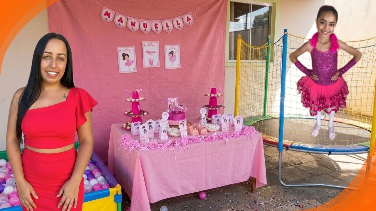 FIZ UMA DECORAÇÃO DE FESTA BAILARINA EM CASA GASTANDO POUCO… OLHA COMO FICOU! 🩰🎂 