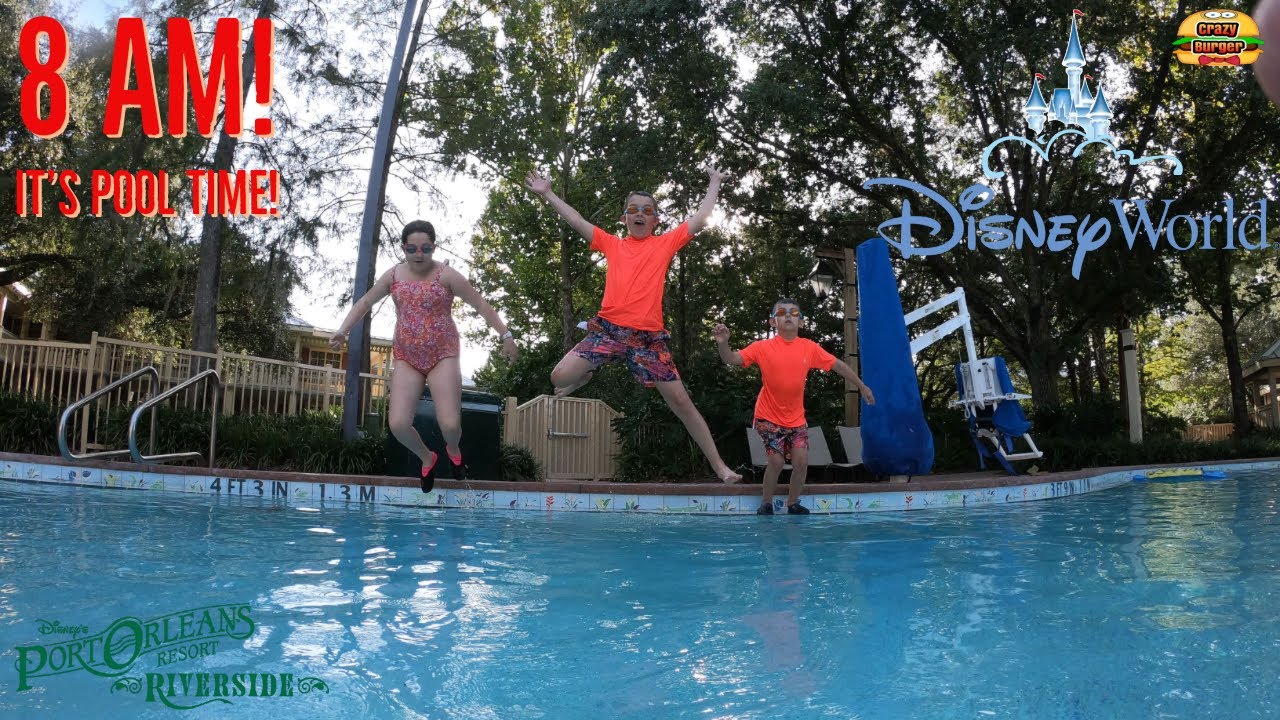 8am! Alligator Bayou Pool Time | Port Orleans Riverside Resort