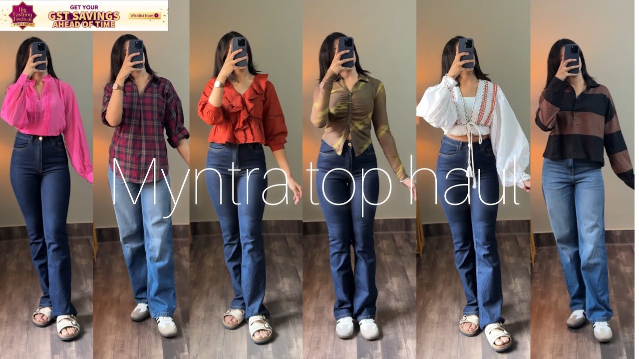HUGE* MYNTRA TOP HAUL😍|| *AFFORDABLE* & *TRENDY* Tops|| COLLEGE MUST HAVE TOPS 🎀