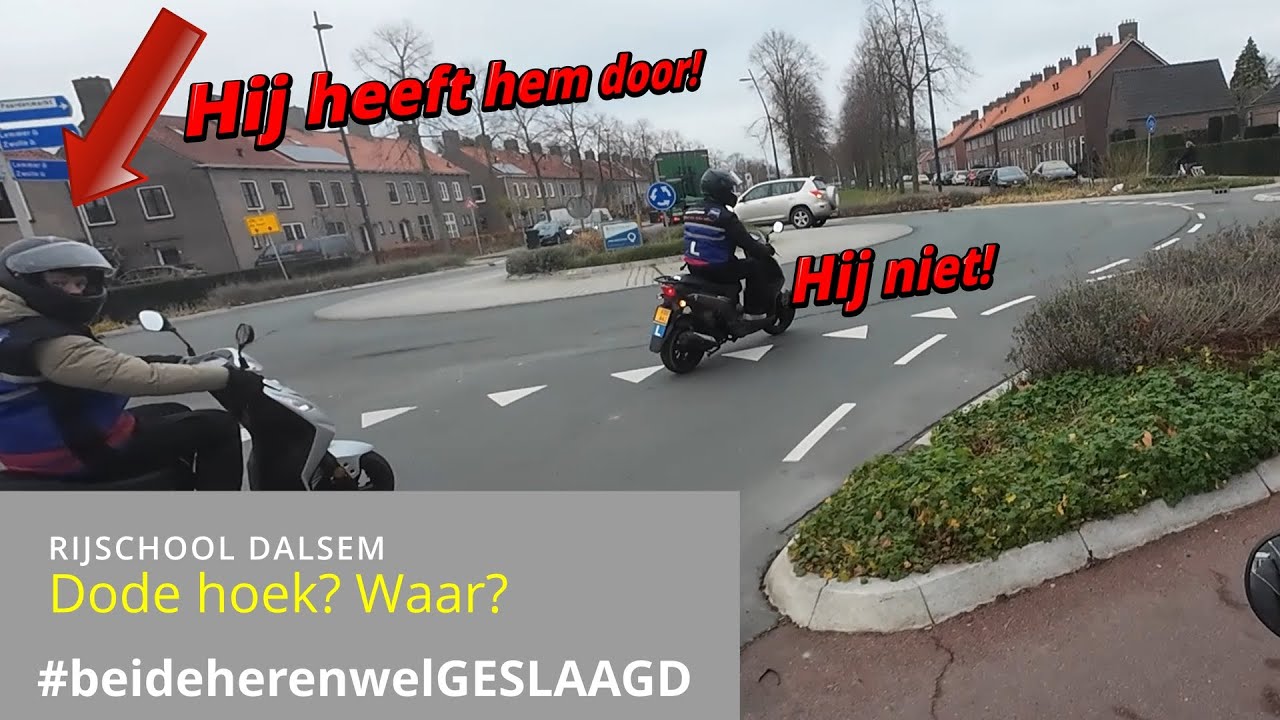 SCOOTER rijles EMMELOORD: Kijk toch eens in je DODE hoek!