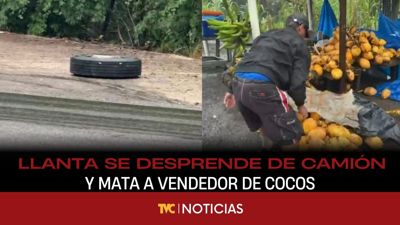 Llanta se desprende de camión y mata a vendedor de cocos en Santa Cruz de Yojoa