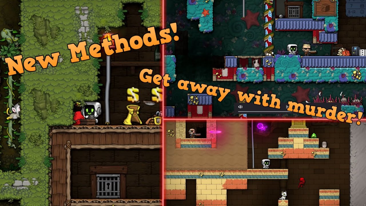 Spelunky 2: How to steal from shopkeepers without them blaming you! (More Methods)