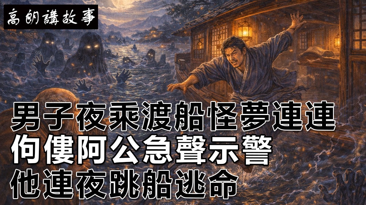 民間故事：男子夜乘渡船怪夢連連，佝僂阿公急聲示警，他連夜跳船逃命｜高朗講故事