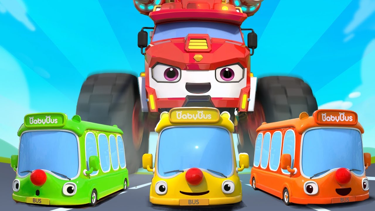Little Bus Rescue Song | Wheels on the Bus🚌| Nursery Rhymes & Kids Songs | BabyBus - Cars World