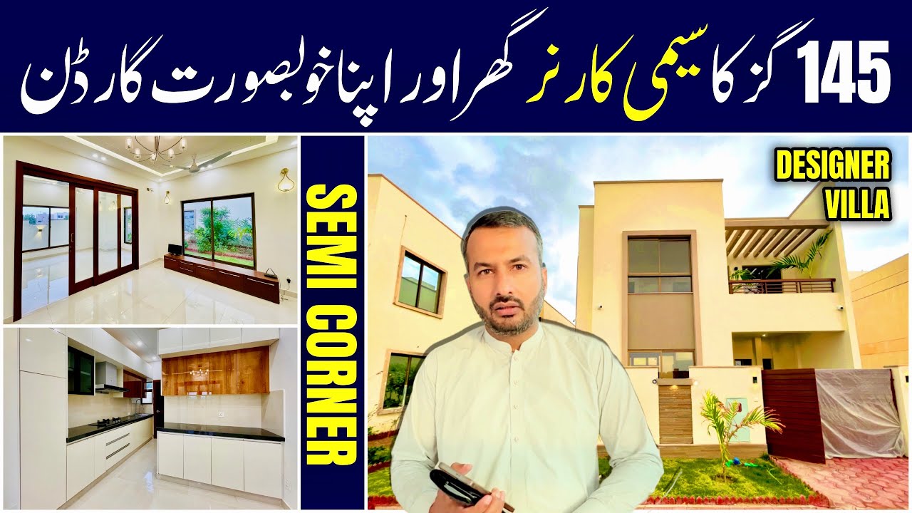 145 Yards Semi Corner Villa Bahria Town Karachi | Ali Block | 125 Sq Yards House