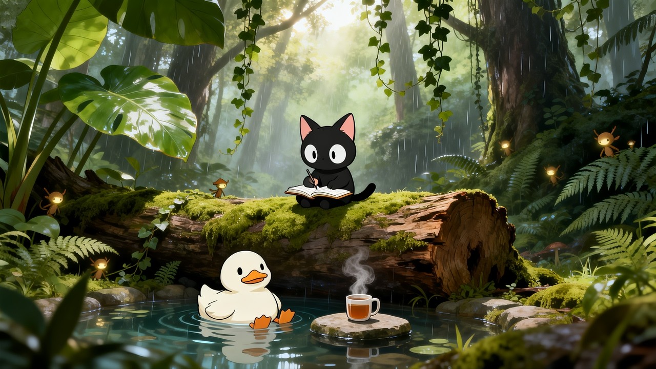 Magic lives in the quiet moments. ✨ Magical Sunshower Forest Lo-fi for Study, Focus
