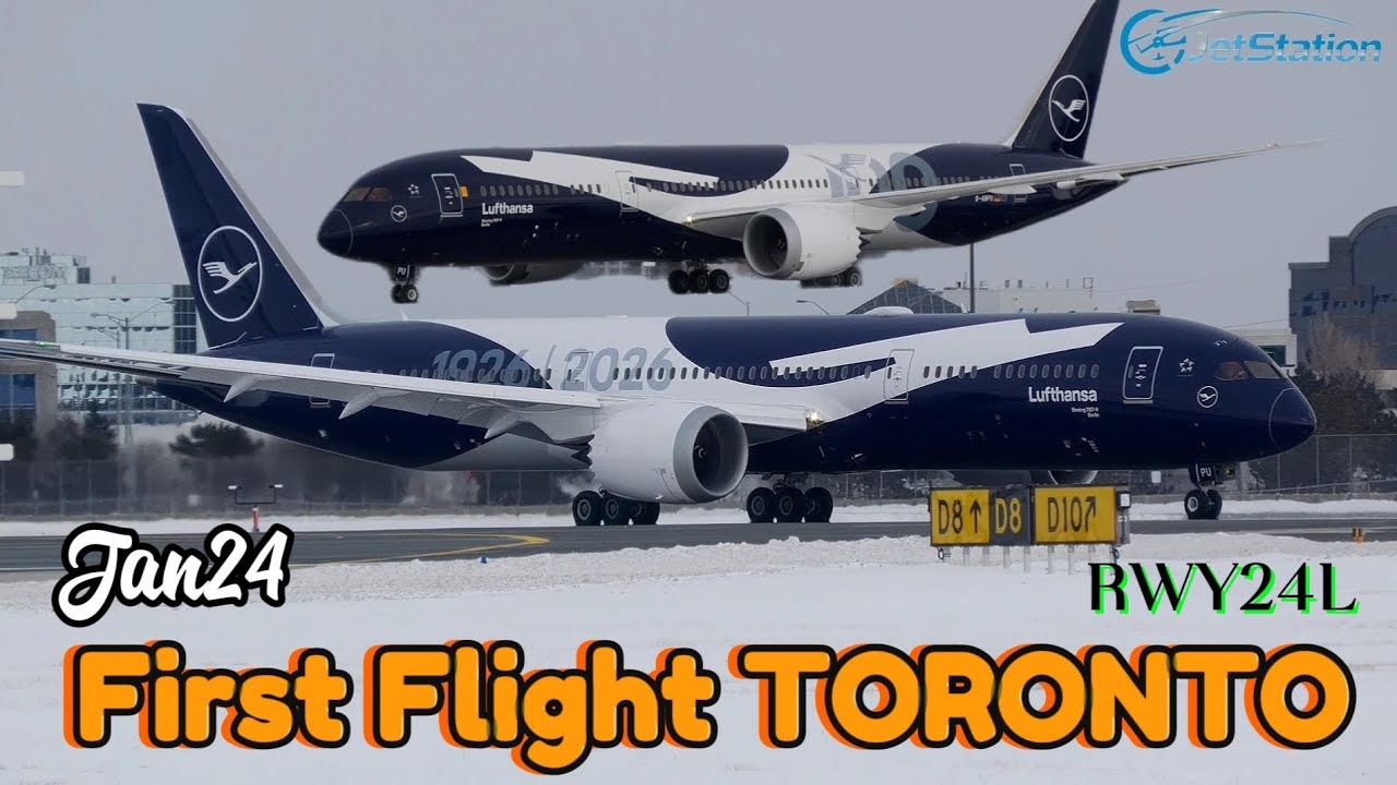 New Lufthansa100 (1926-2026) Centennial Livery On Boeing787'9 First Flight Toronto Landing 