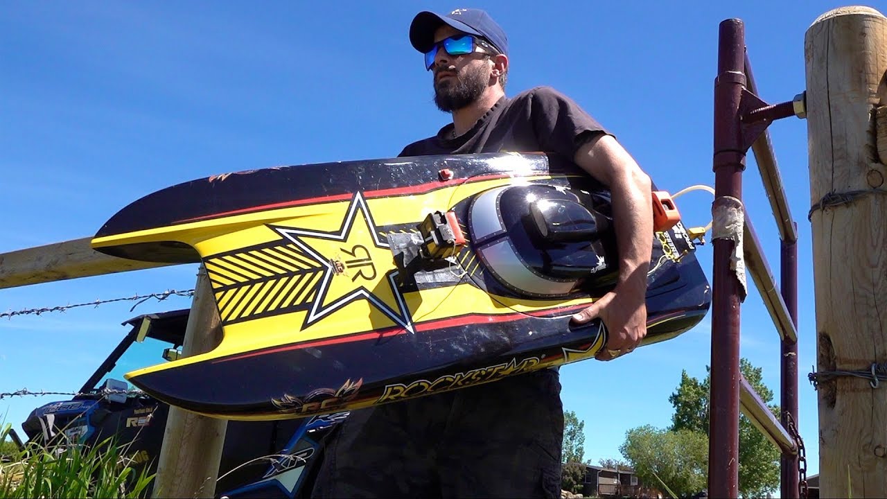 Man and his GIANT Toy Boat - GAS Powered 48