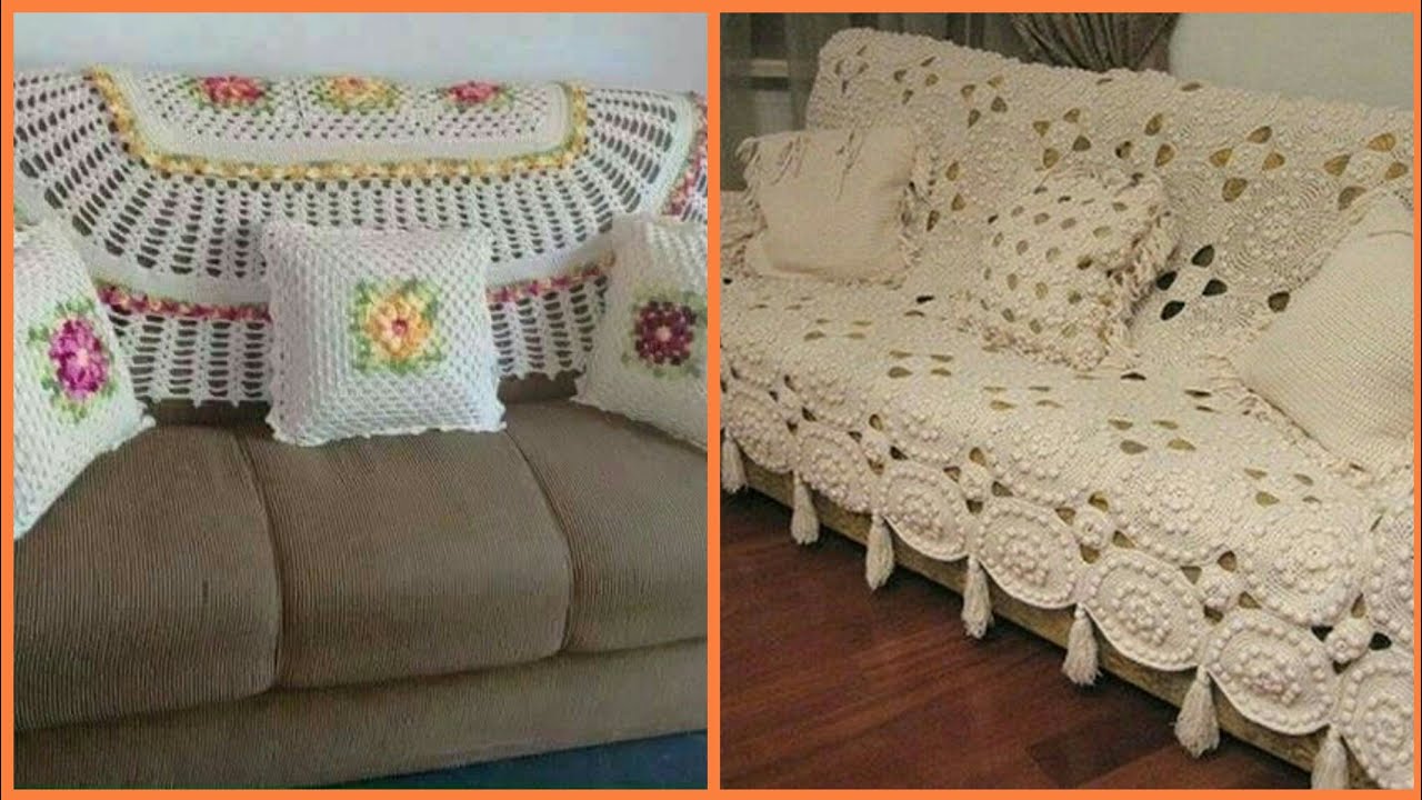 Latest and beautiful stylish crochet sofa cover designs and ideas 2019