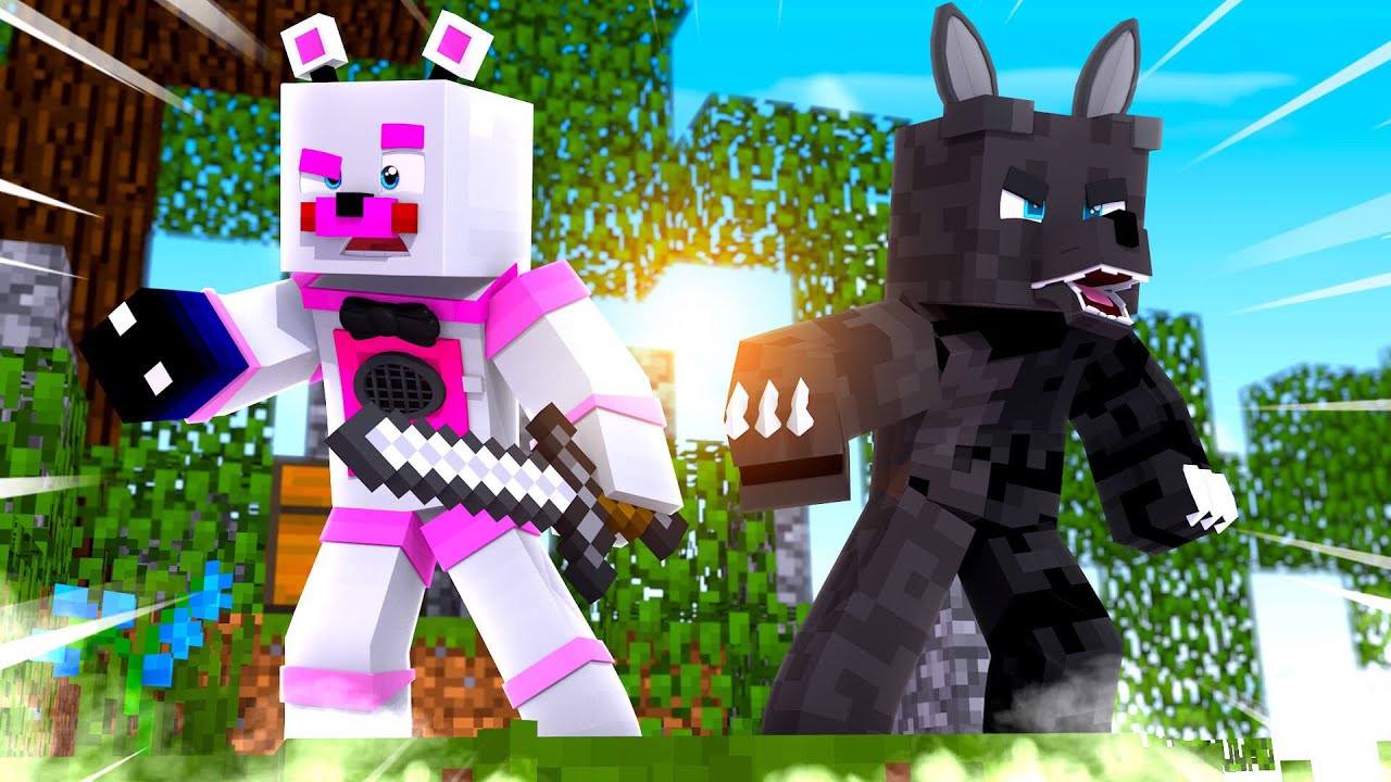 Funtime Freddy и Twisted Wolf: катастрофа Skywars! Minecraft FNAF RPG
