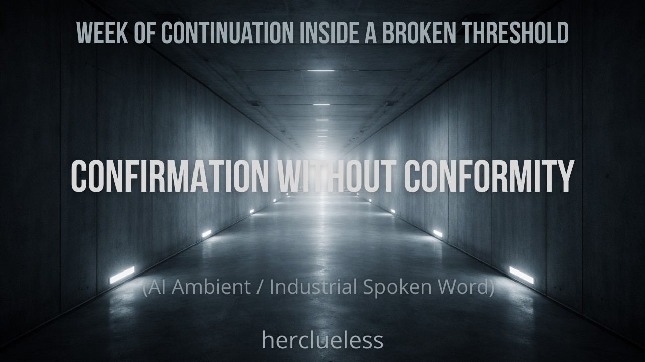 confirmation without conformity | herclueless (AI Ambient / Industrial Spoken Word)