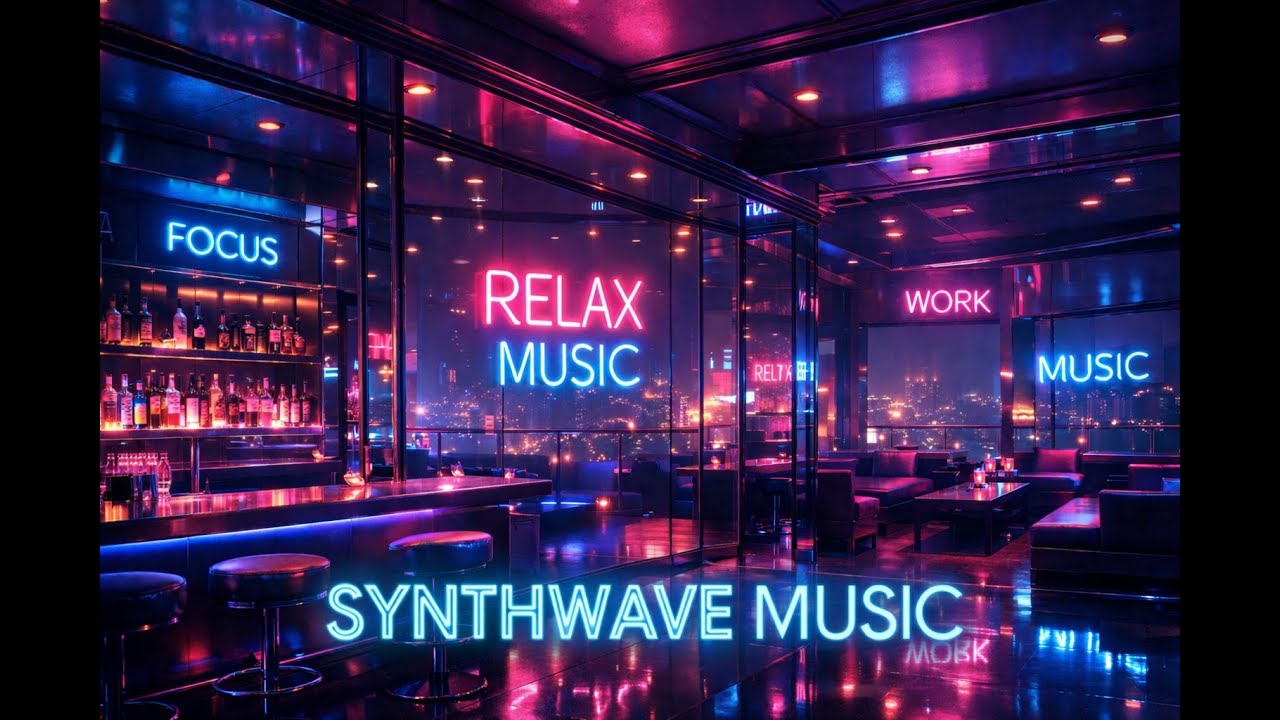 Synthwave Relax Music 🌃 Neon Rooftop Relax Music No Lyrics