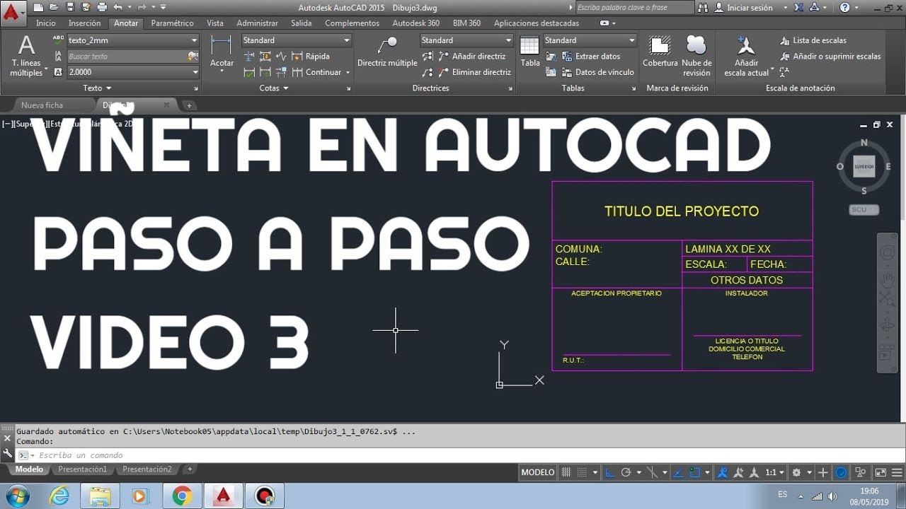 Viñeta SEC 3 - en AutoCad Paso a Paso (propiedades textos multilinea)