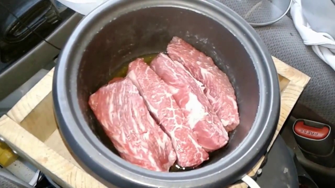 Cooking And Eating Ribs And Rice While Driving (V384) - Urban Stealth Camping Living In A Van