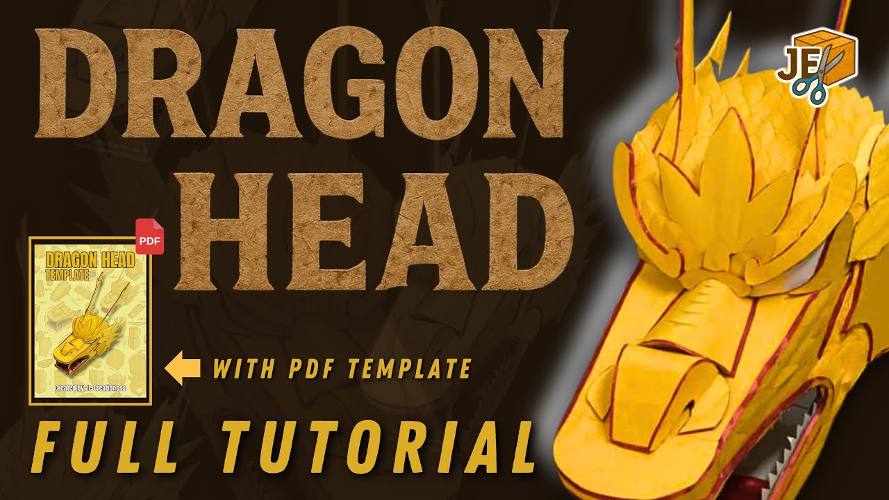 FULL TUTORIAL OF DRAGON HEAD WITH PDF TEMPLATE BY JE CREATIONSS 