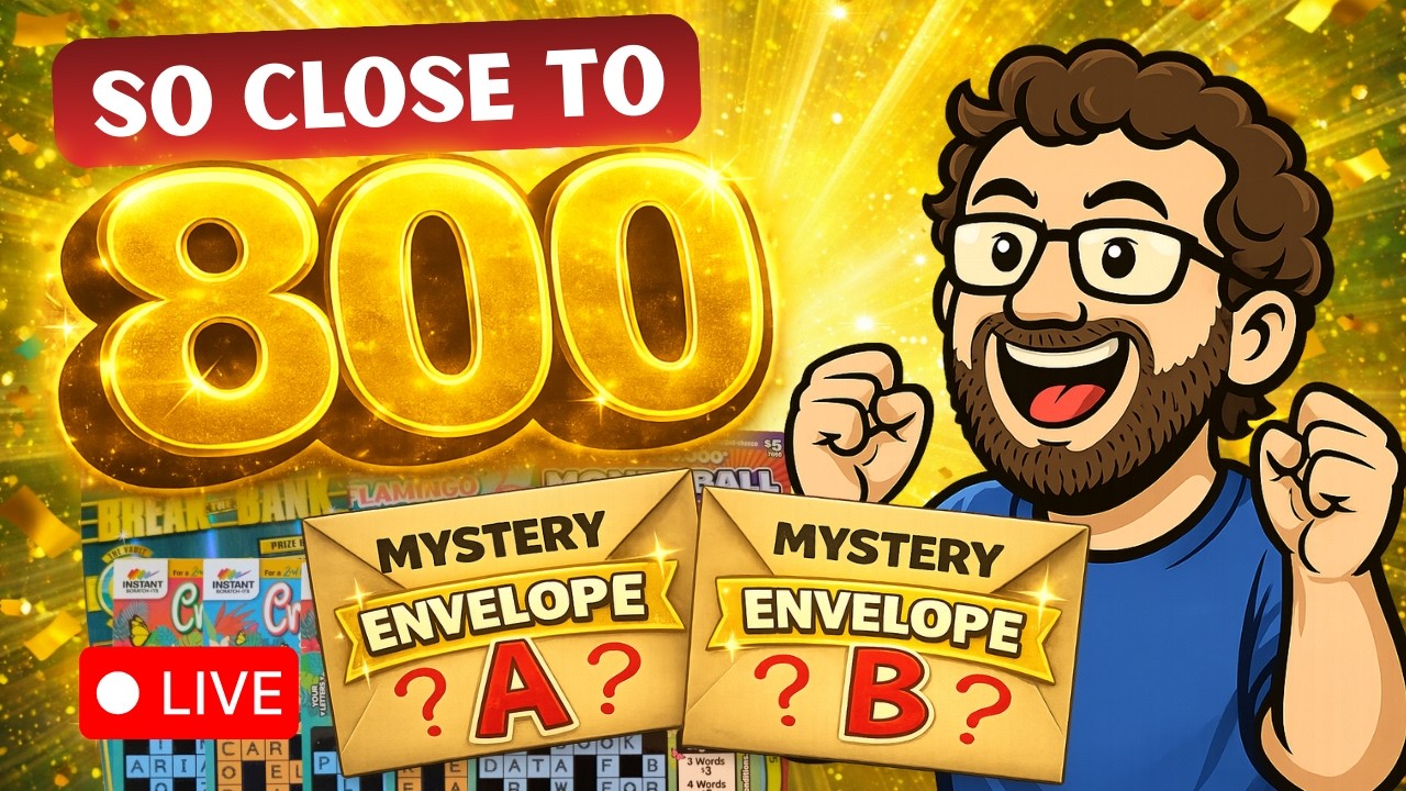 SO CLOSE TO 800 SUBSCRIBERS! (With mystery envelopes) #live #scratchcards #scratch #lottery
