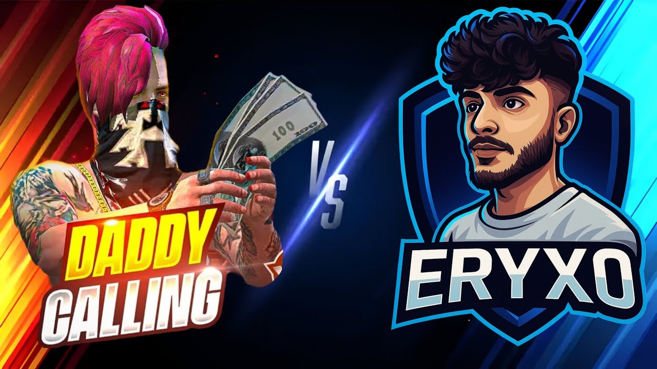 DADDY CALLING VS ERYXO LIVE 🔥| 4 VS 4 CS CUSTOM FREE FIRE