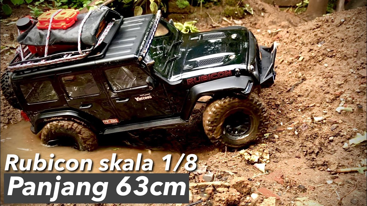 Mainan mobil remot Adventure Jeep Rubicon Yikong YK4082 V2 skala 1/8